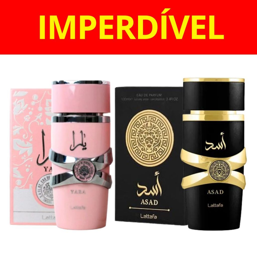 2 PERFUMES ÁRABES ASAD LATTAFA 100 ML E YARA ROSA 100 ML | Shopee Brasil