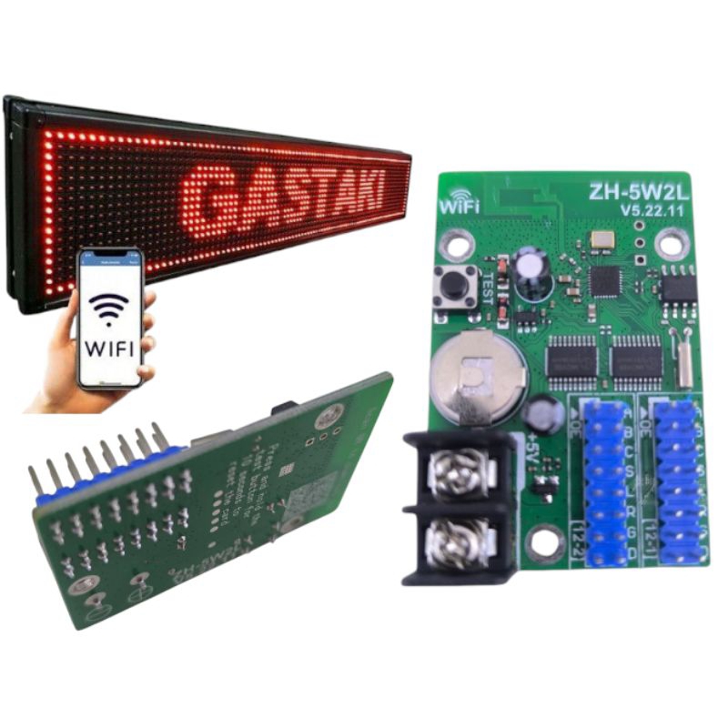 Controladora ZH-5W2L ou w2 WI-FI PARA PAINEL DE LED LETREIRO HUB12 ...