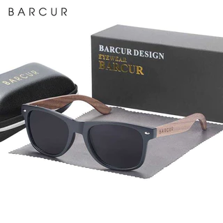 Óculos De Sol Polarizados Proteção UV400 BARCUR Natural De Madeira, Gloss