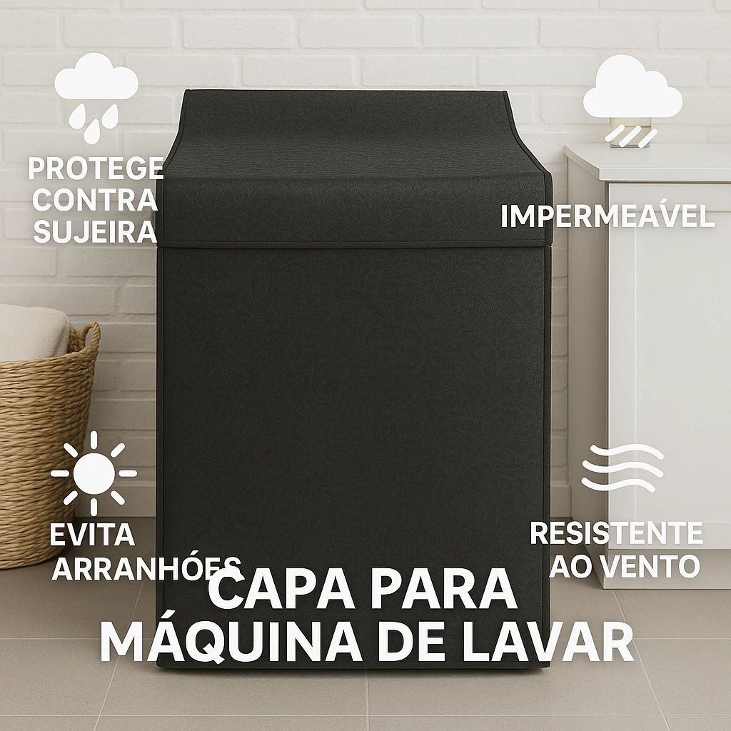 Capa Maquina de Lavar Electrolux Brastemp Consul todos 10 11 12 13 14 15 16 17 18kg protege contra sol chuva vento ~ç , - Imagem 3