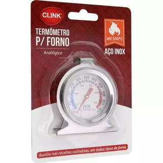 Termômetro Culinário Interno Para Forno Em Aço Inox 300°c