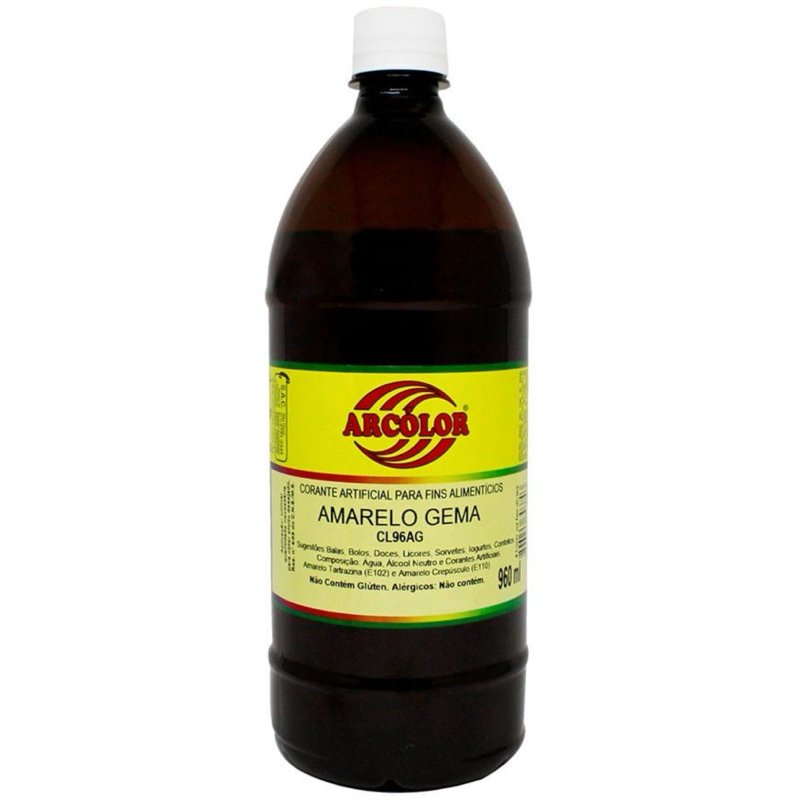 Corante alimentício amarelo gema 960ml Arcolor