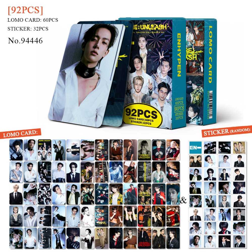 K-POP 60pcs/box com 32pcs adesivo ENHYPEN Photocard Pronto Para