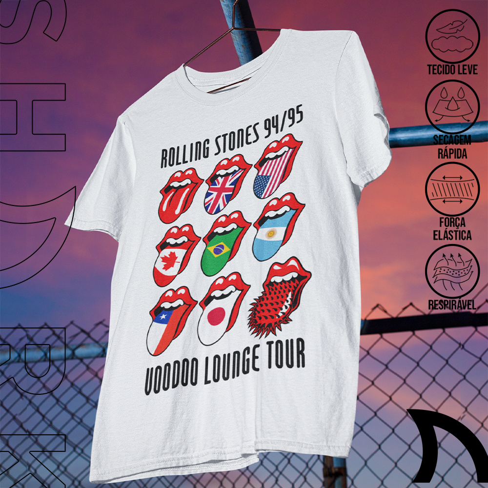 Camiseta Basica e OVERSIZED The Rolling Stones Voodoo Lounge Rock