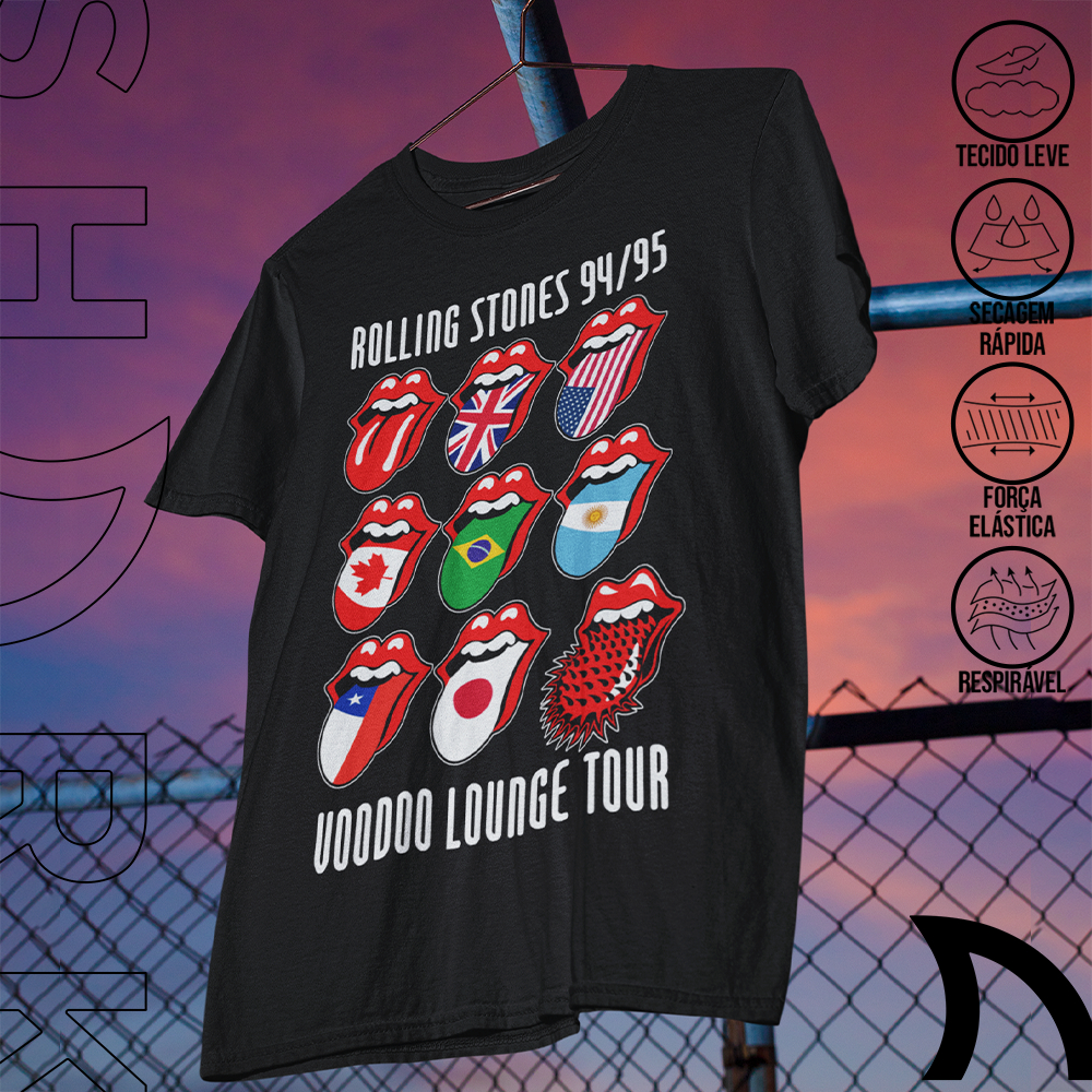 Camiseta Basica e OVERSIZED The Rolling Stones Voodoo Lounge Rock