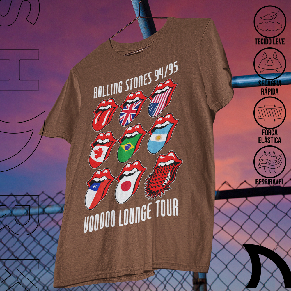 Camiseta Basica e OVERSIZED The Rolling Stones Voodoo Lounge Rock
