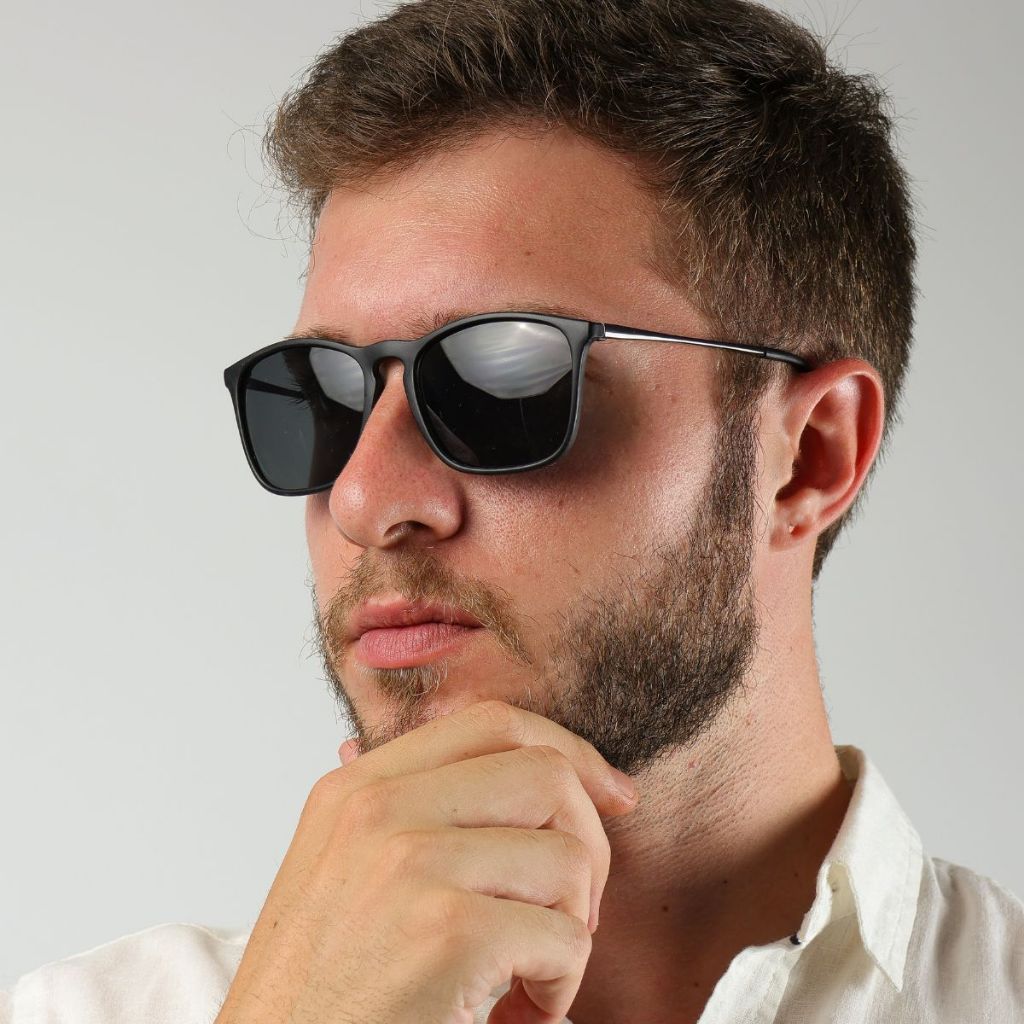 Oculos Retangular Masculino Fosco Minimalista Marrom Preto Coleção Nova ...