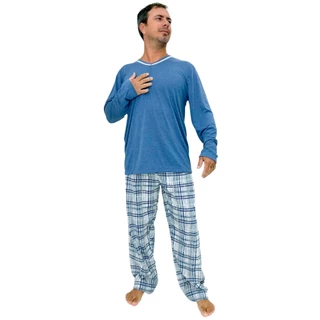 Pijama de Inverno Masculino Manga Longa Calça Adulto Frio em Oferta na Shopee