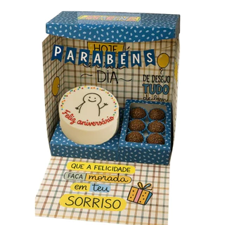 Caixa Cenário Parabéns Surpresa Lembrancinha Festa Aniversário Presente Criativo Decorativa 1Unidade