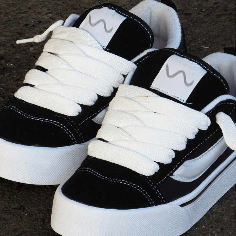 Lançamento! Tênis Casual KNUu VA-00&NS Streetwear Preto e Branco