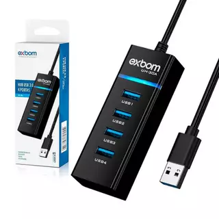 Hub Cabo Usb 3.0 High Speed Hd Extensor para Notebooks - 4 Portas