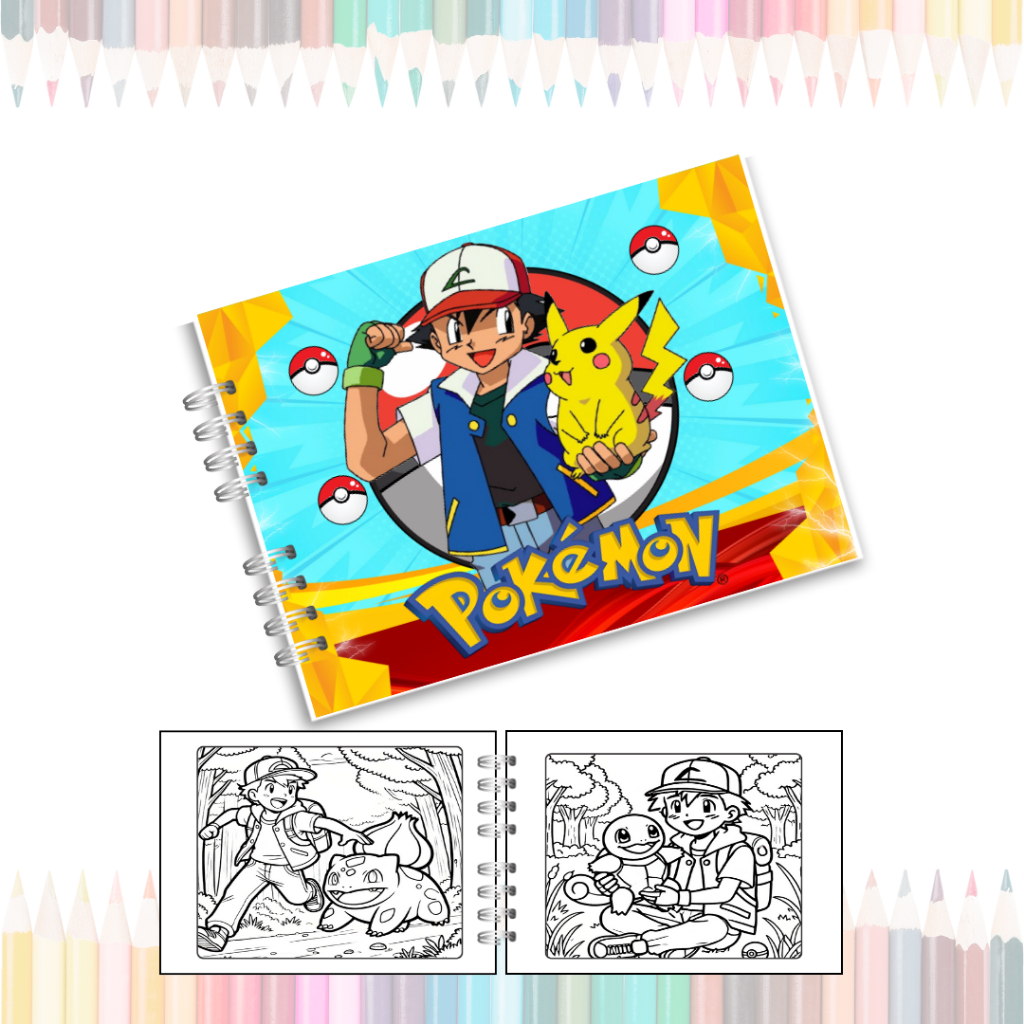 Livro Pokémon De Colorir Estilo Bobbie Goods Folhas de 120 gramas ...