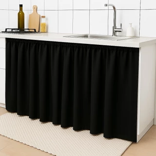 Cortina de Pia Oxford para Cozinha Encaixe Direto no Varão Sem Ilhós 1,40m ou 2,80m x 0,80m