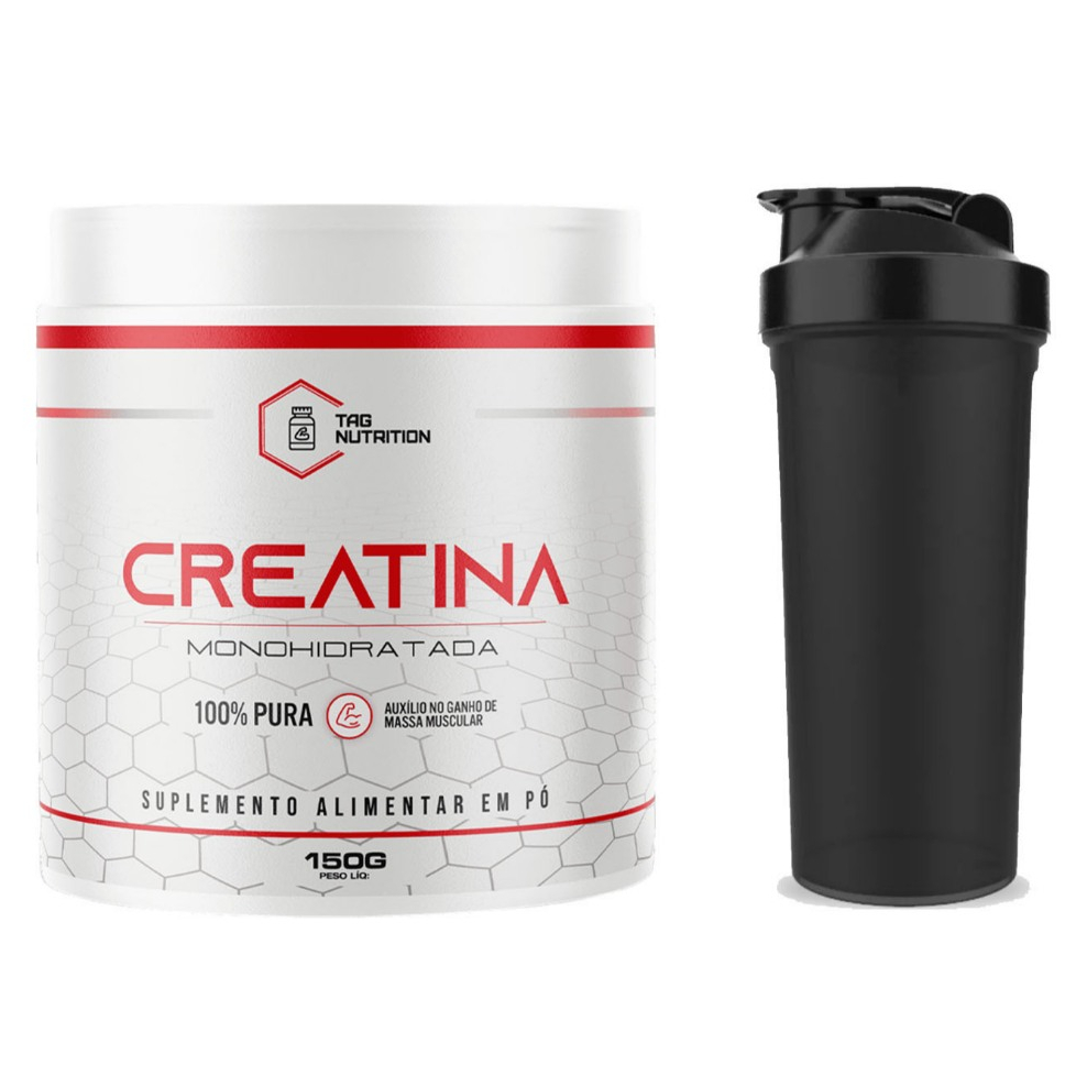 Kit Creatina Creatine Monohidratada 100% Pura 150g + Coqueteleira - TAG ...