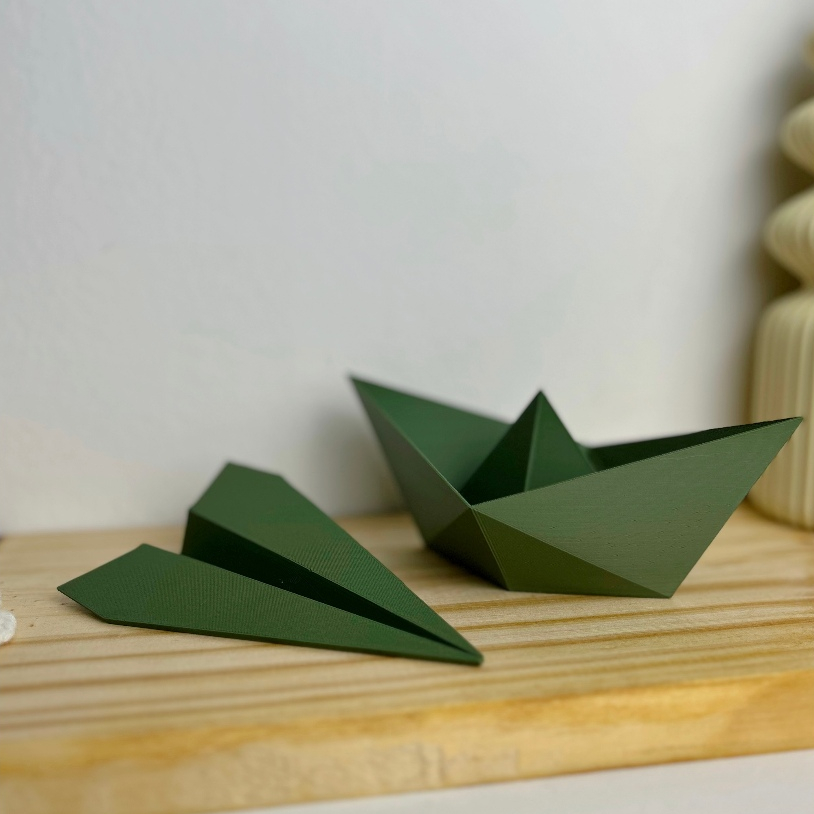 Decoração Criativa Avião e Barco Origami 3D | Enfeite Decor Estilo Minimalista
