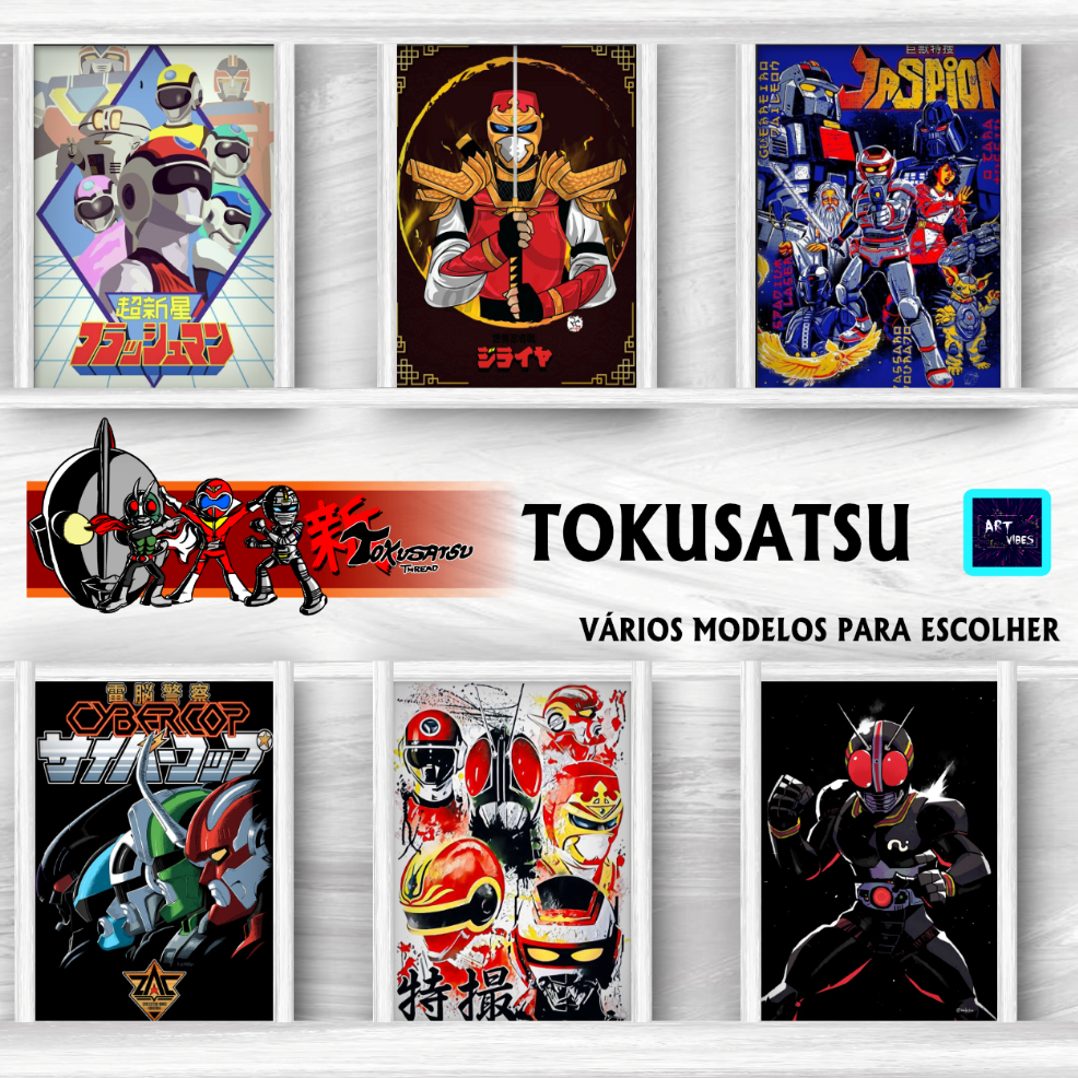 Kit Placas Decorativas Quadros Tokusatsu Anime Jaspion Jiraiya