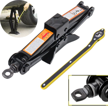 Macaco Mecânico Sanfona Universal + Chave Catraca Para Carros Passeio 1500kg Automotivo Aço Reforçado