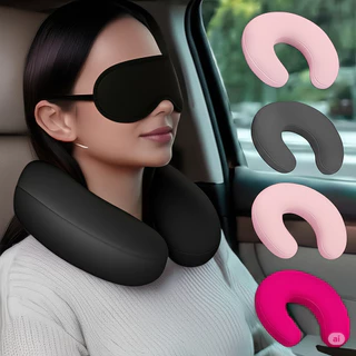 Almofada de Pescoço para Viagem Almofada Descanso de Cabeça Almofada Cervical+mascara adulto infantil em Oferta na Shopee