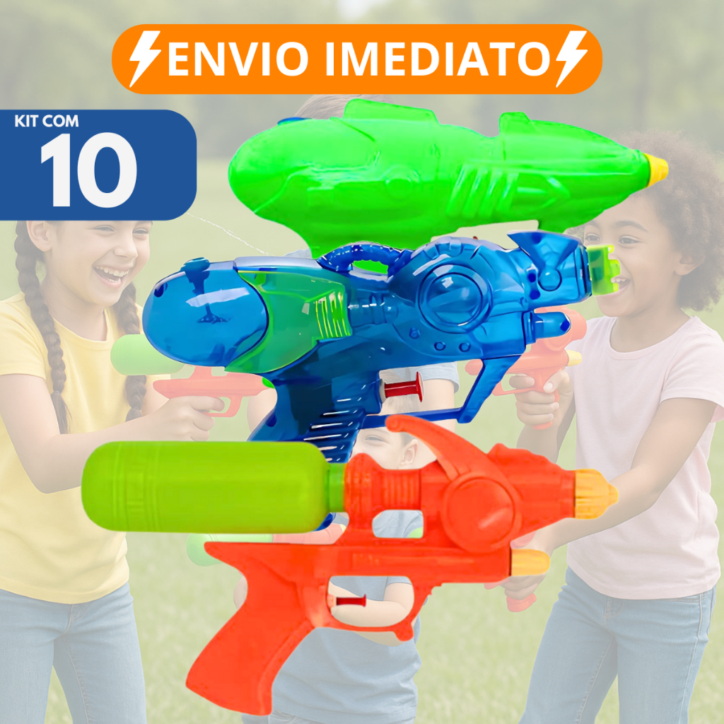 Kit 10 Pistola Lanca Agua Com 5 Jatos Allien Splash Water Shot Fresh ...