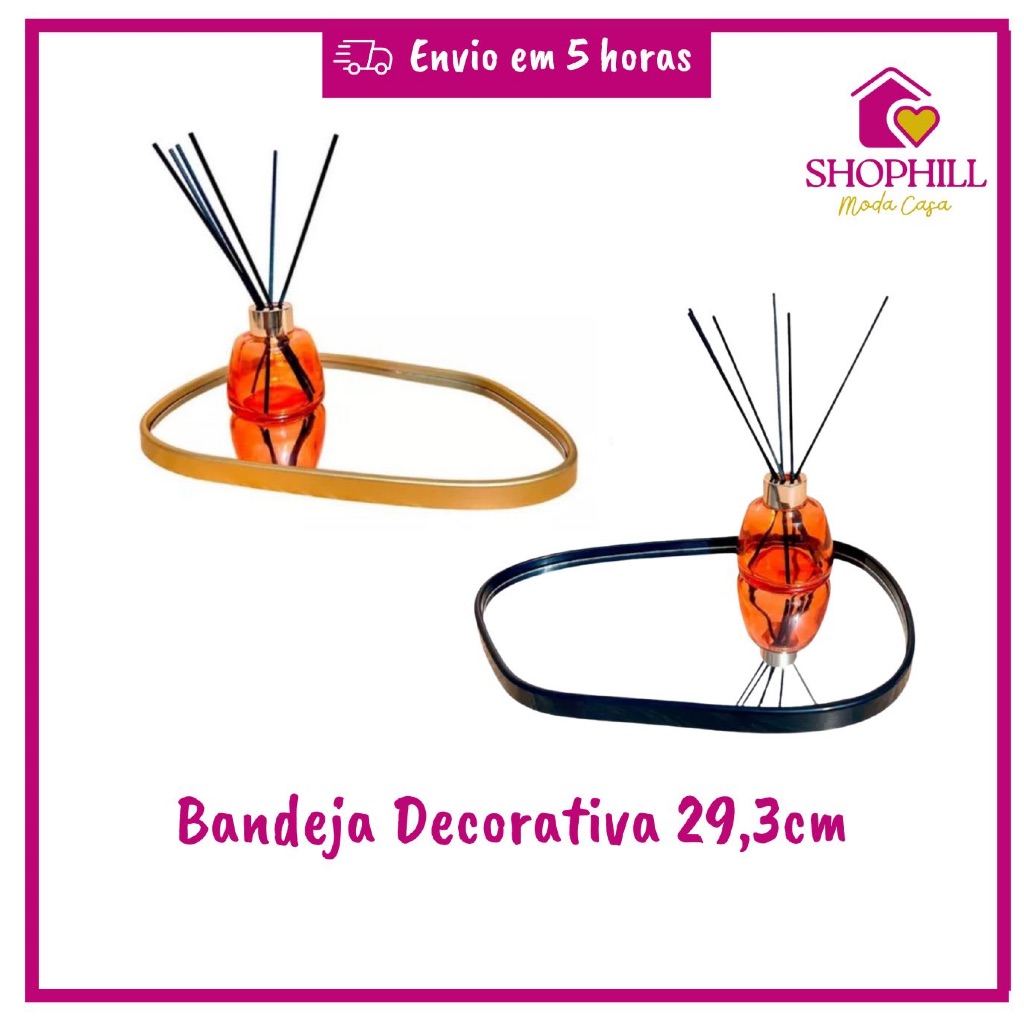 Bandeja Decorativa Espelhada 29,3cm