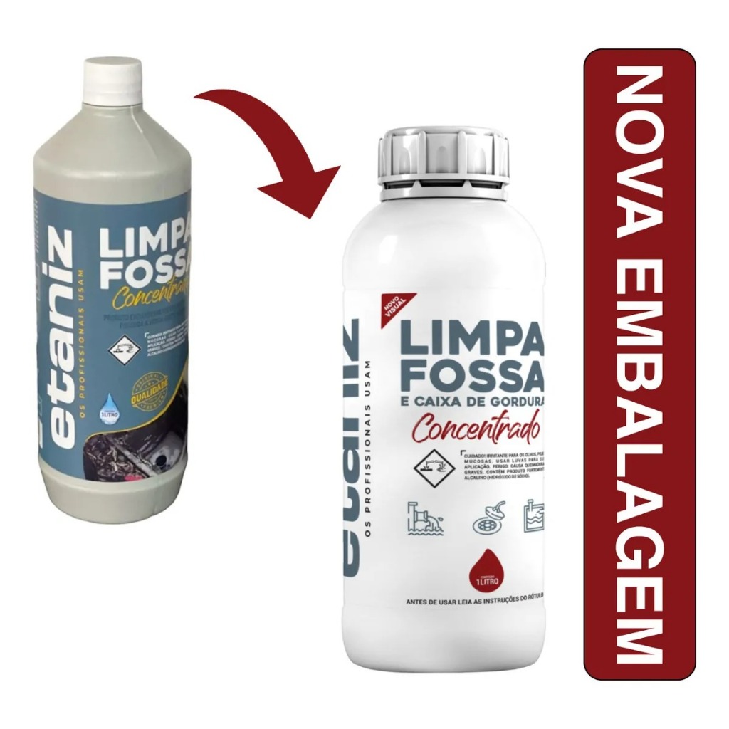 Limpa Fossa Concentrado 1 L Dissolve Gordura E Crosta Etaniz
