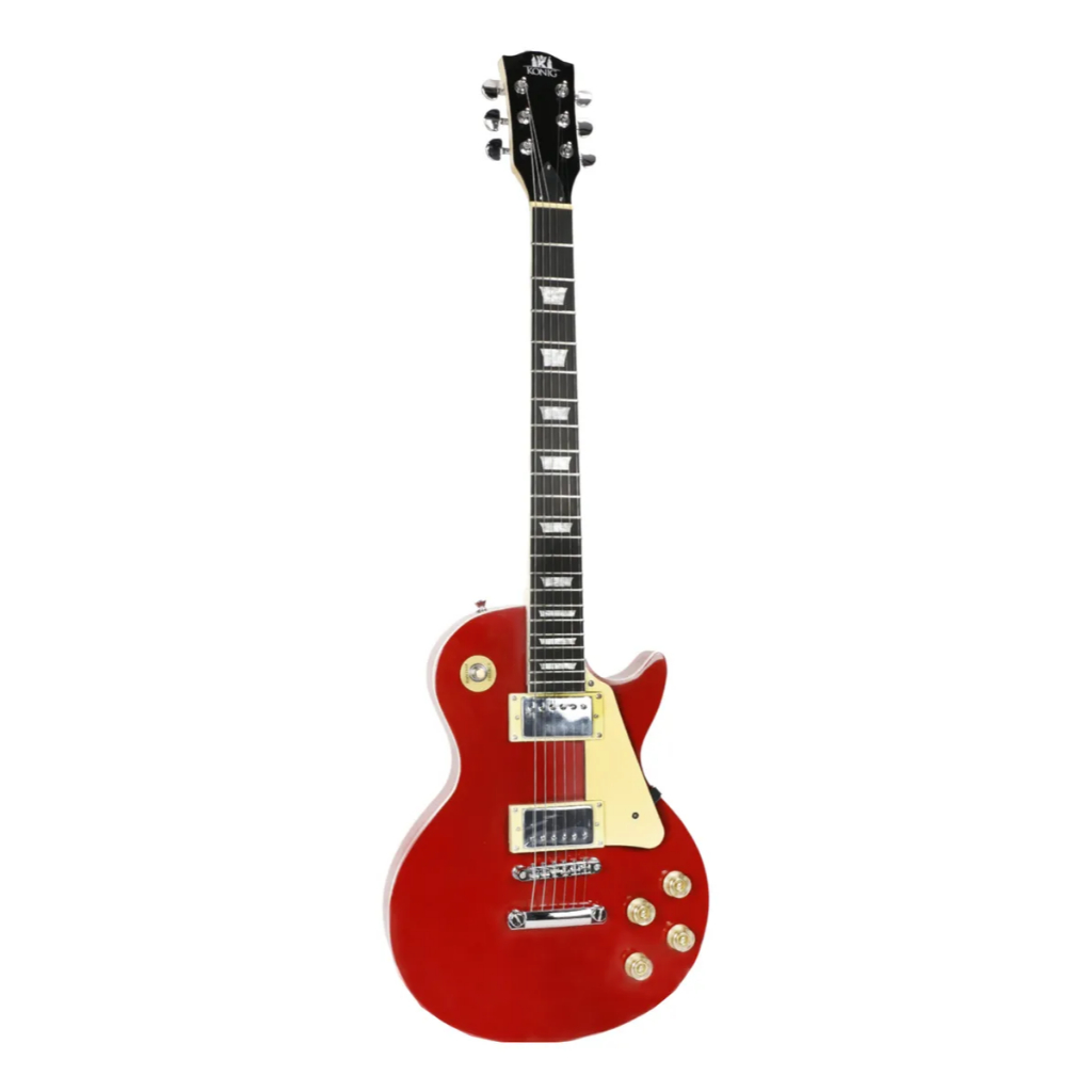Guitarra Elétrica Konig Les Paul Brilhante De Tília Com Cabo Vermelho ...