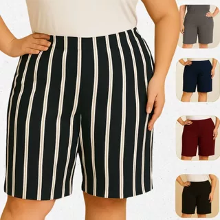 Short Feminino Plus Size Curve Bermuda Plus Feminina Cintura Alta G GG EXG Senhora Confortável em Oferta na Shopee