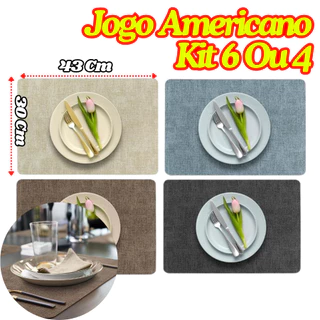 Kit 6 Ou 4 Jogo Americano Retangular Descanso De Mesa Decorativo Para Cozinha Multiuso Colorido em Oferta na Shopee