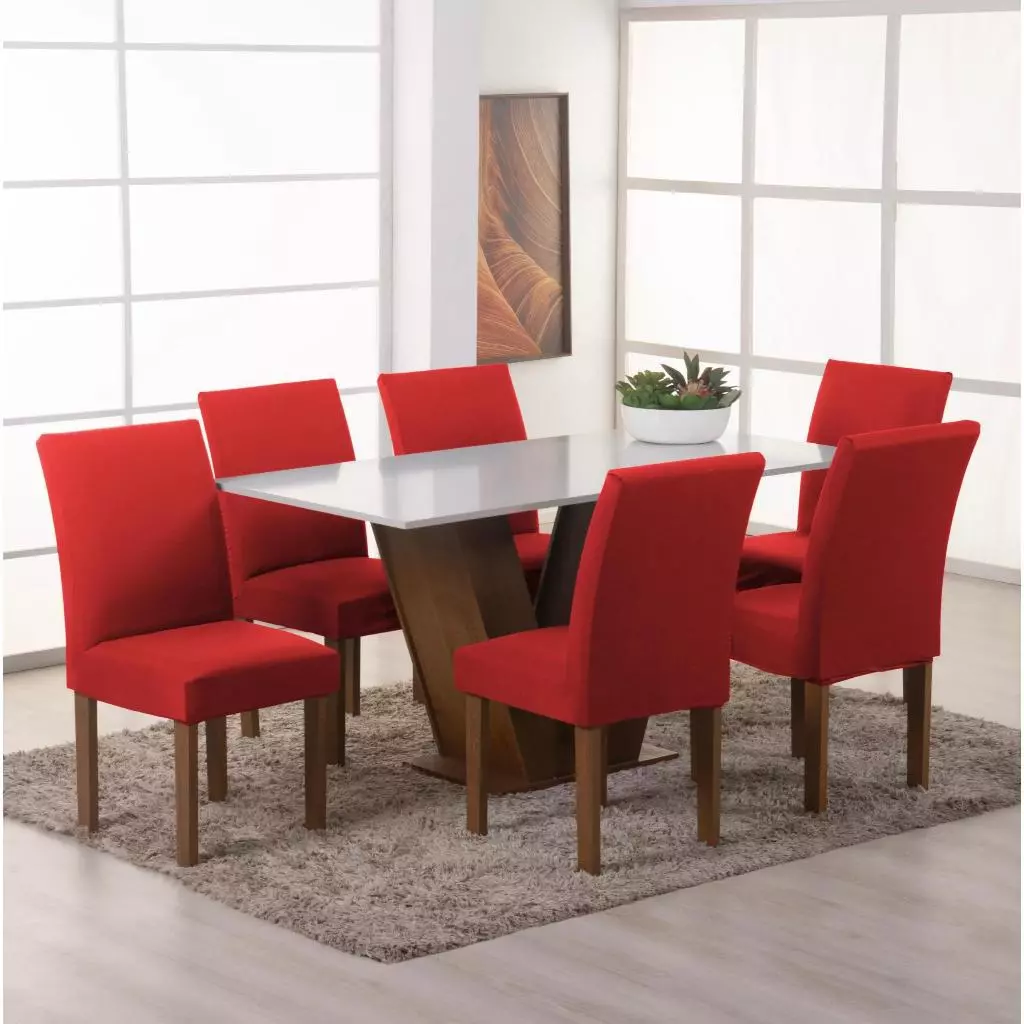 Kit 4 Capas de Cadeira Malha Gel Lisa Ajustável