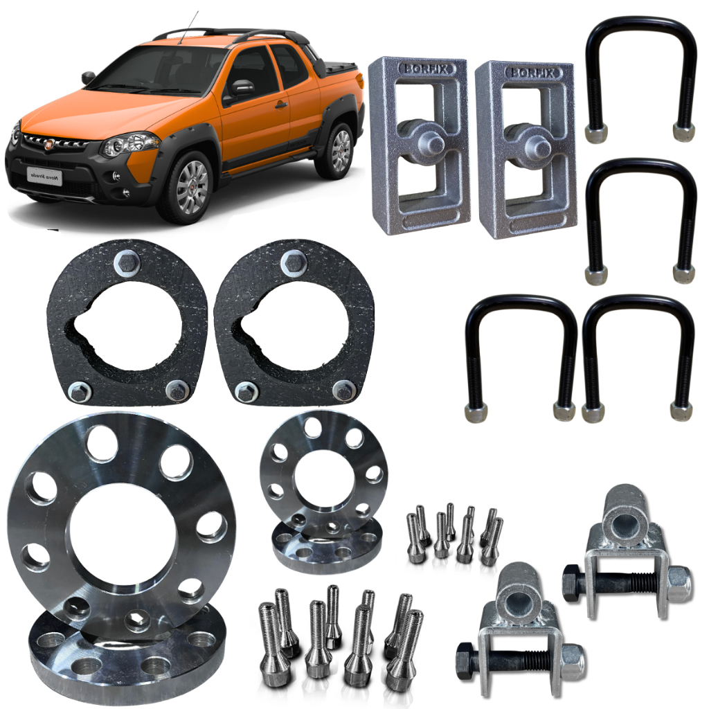 Kit Lift Completo Espaçador De Rodas Strada 1995 Até 2019 | Shopee Brasil