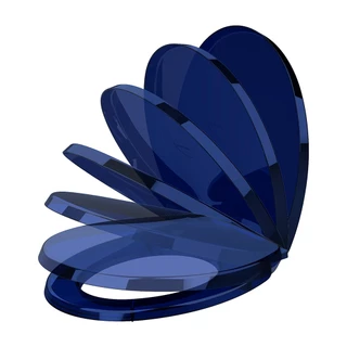 Assento sanitário Oval Universal Solution Polipropileno Soft Close Cristal Azul