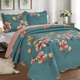 Kit Colcha Cobre Leito King 3 Peças Estampada