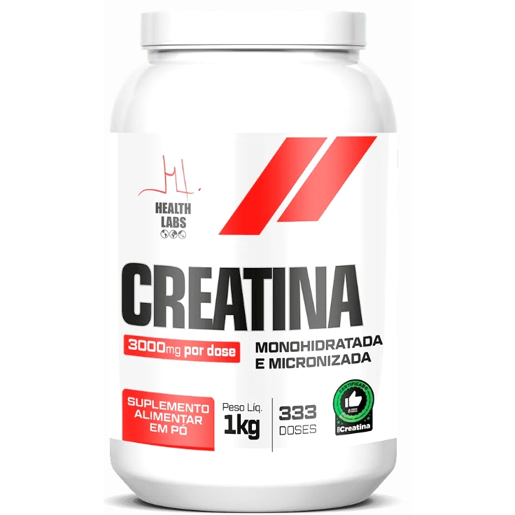 Creatina 100% Pura Micronizada e Monohidratada - 1kg - Health Labs ...