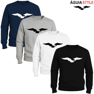 Blusa Moletom Gola Redonda Peluciado de Frio Masculino Flanelado Algodão em Oferta na Shopee