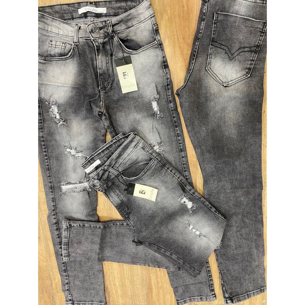 CALÇA JOGADOR RASGADA CINZA MARMORIZADA | Shopee Brasil