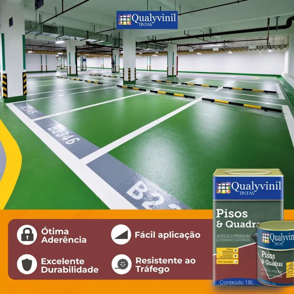 Tinta Pisos Estacionamento Garagens Quadras 3,6l Escolha Sua Cor ...