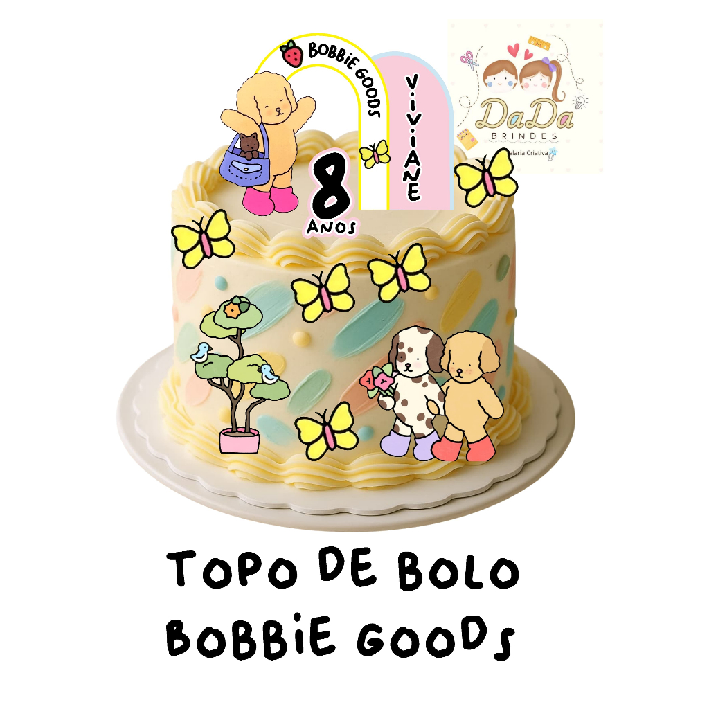 Topo de Bolo Bobbie Goods - Nome e Idade Personalizados - Topper ...