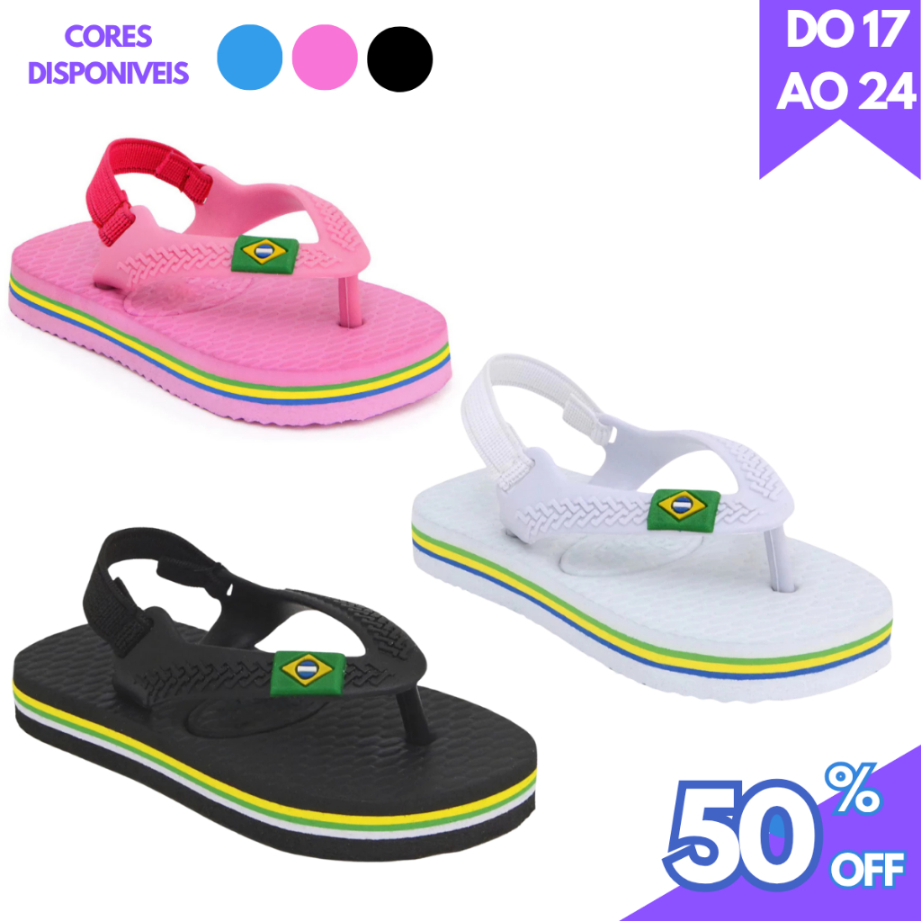 Chinelo e Sandália para Bebê Menino Menina Material Resistente e