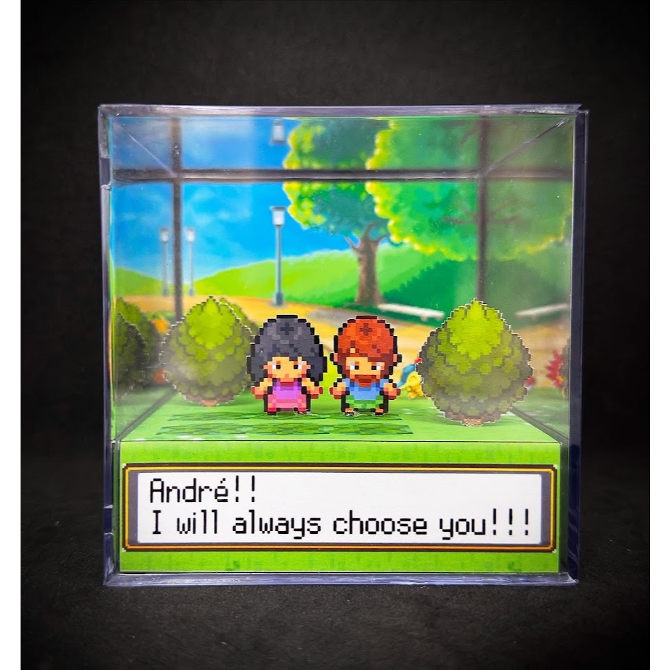 Cubo Diorama Pokémon Couple (Personalizável)