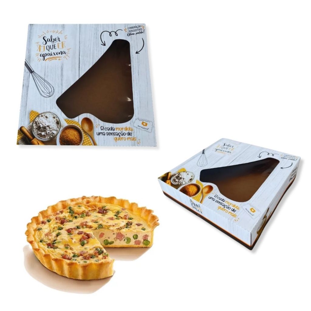 Embalagem para Torta Quiche com Visor - 28,3 x 28,3 x 6,3cm | Shopee Brasil