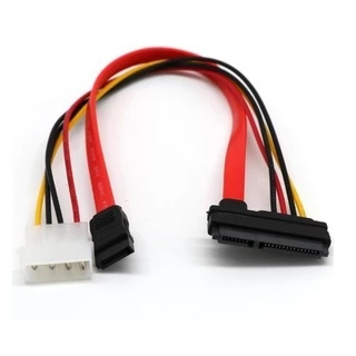 Cabo Adaptador Sata 22 (15 + 7) Pinos Com Molex 4 Pinos