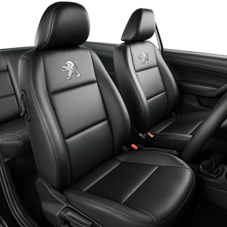 Capas Banco Carro 100% Couro Peugeot Impermeável C/ Porta Revistas Premium Todos Carros Modelos