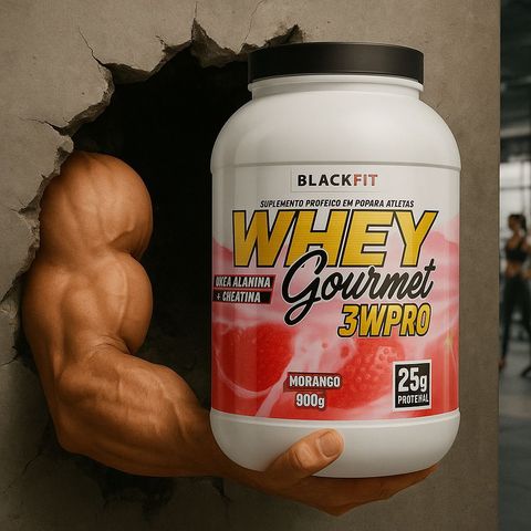Whey Protein 900g Muito Barato Bom e Saboroso - Massa Muscular Academia Fitness Treino Tênis Camiseta — foto 1 — Achou Levou Brasil