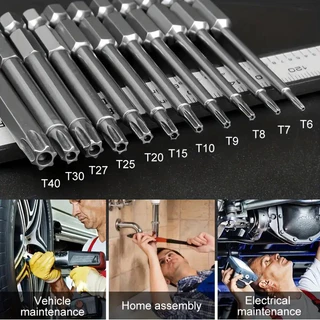 kit 11 chaves bits torx 100mm Compatíveis com parafusadeiras, chaves manuais e elétricas