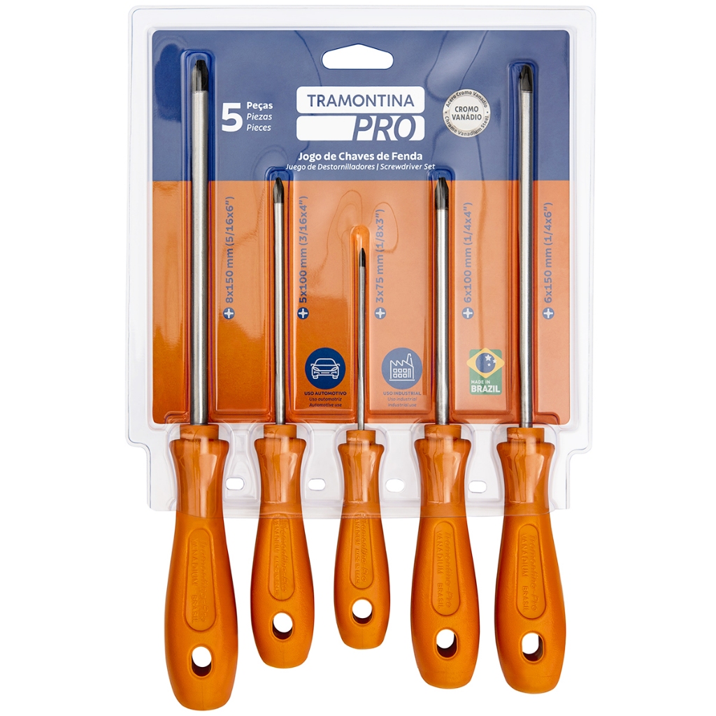 Jogo Chaves Philips 3 a 8mm Tramontina PRO 5pç 44135/505 | Shopee