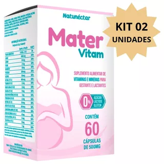 Combo 2 Mater Vitam 60 cápsulas - Total 120 cápsulas - Vitamina Gestante Lactante Mamãe em Oferta na Shopee