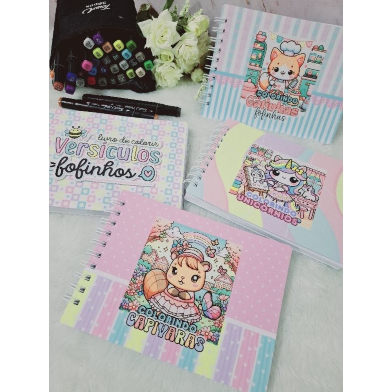 Caderno Bobbie Goods de colorir vários temas personalizados | Shopee Brasil