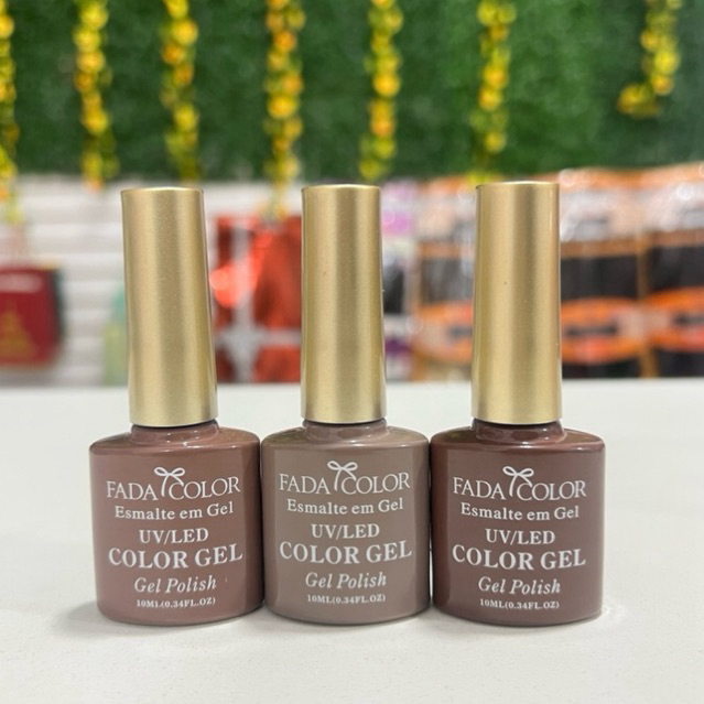Kit 3 Esmaltes Em Gel Marrom FADA COLOR | Shopee Brasil
