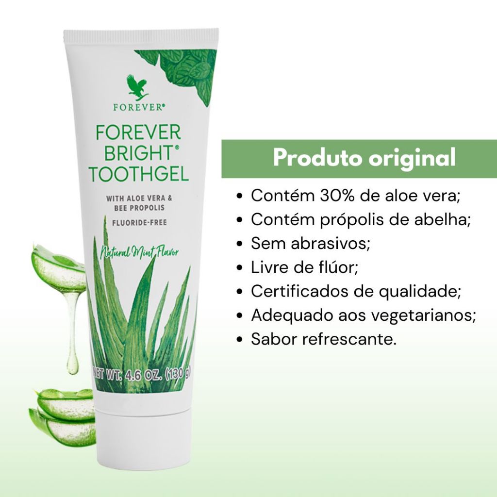Gel Dental Forever Bright Toothgell sem Flúor e Sem Metais Pesados ...