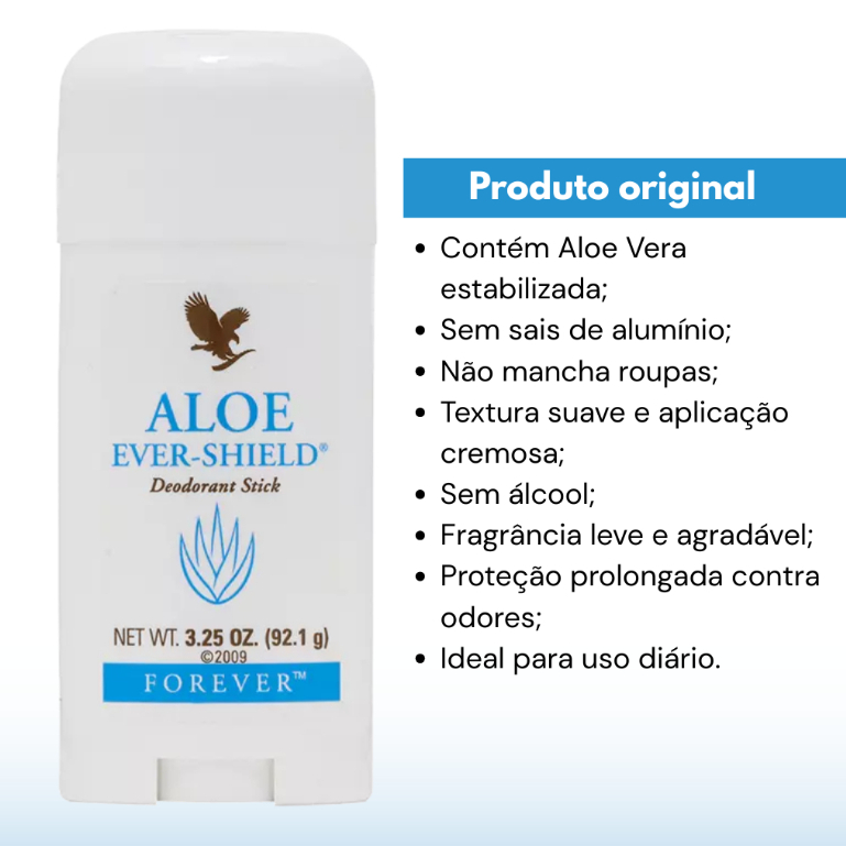 Desodorante Natural sem Alumínio e Álcool Forever Aloe Ever-Shield ...